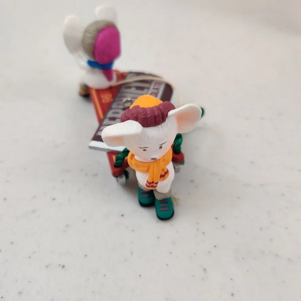 Hallmark Ornament Time for a Treat Mouse on Sled Hershey Bar